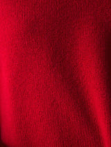 Wool Cashmere Blend V Neck | Red