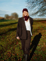 Alba Wool Herringbone Pea Coat | Brown