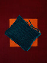 Velvet Quilted Washbag | Green