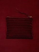 Velvet Quilted Washbag | Burgundy