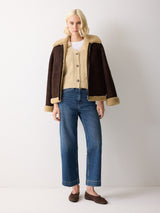 Wool Cashmere Cable Cardigan | Cream