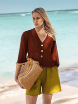 Linen Bermuda Short | Green