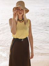 Cotton Slub Tank Top | Yellow