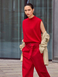 Merino Cocoon Tank | Red