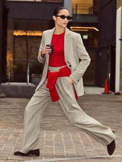 Nik Wool Melange Trouser | Brown