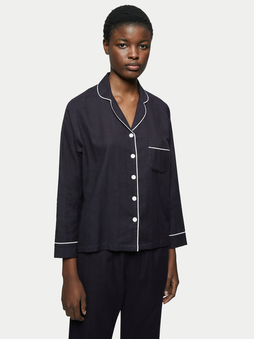 Cotton Herringbone Pyjama | Dark Navy – Jigsaw