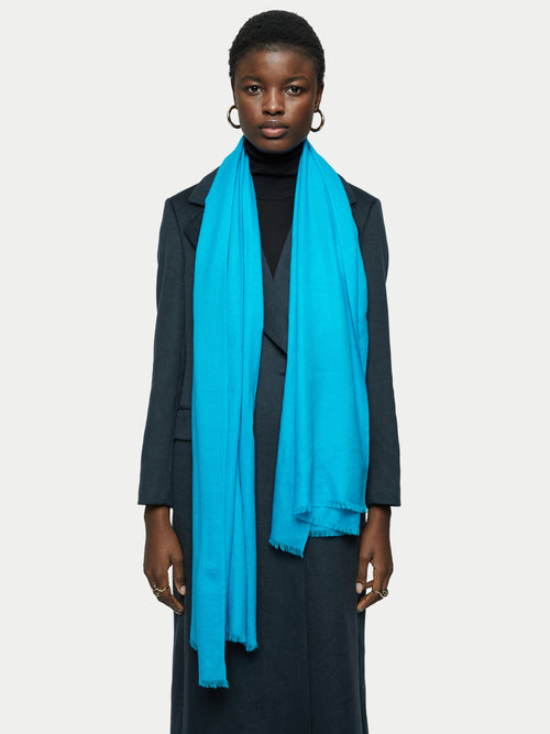 Wool Silk Pashmina | Blue