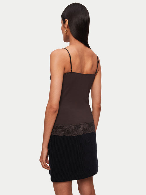 Modal Lace Vest | Dark Brown