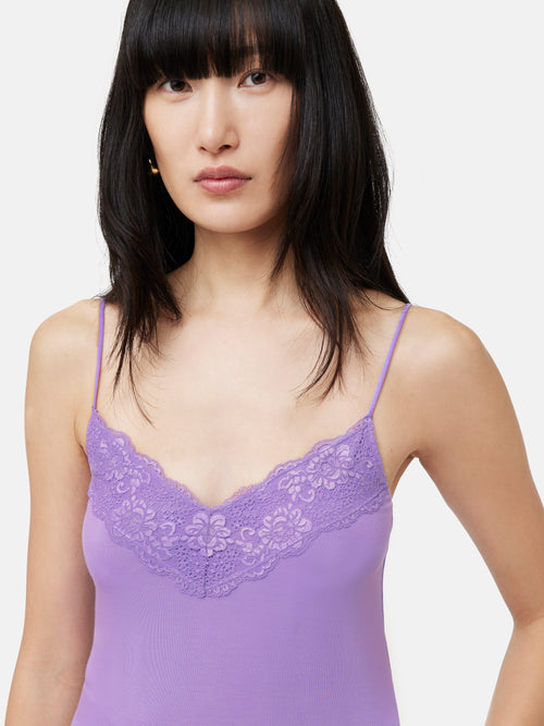 Modal Lace Vest | Lilac