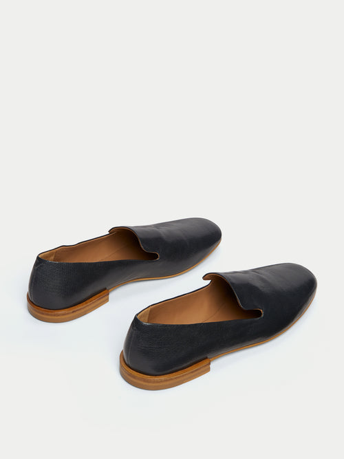 Jane Soft Leather Loafers | Black