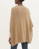 Cotton Blend Knitted Poncho | Beige