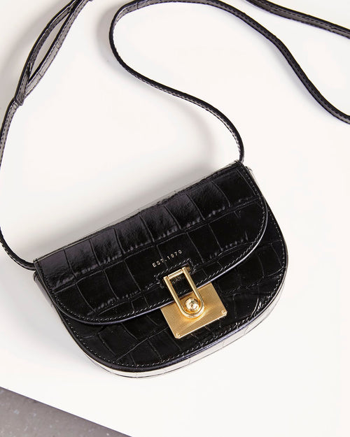 Leather Denbigh Crossbody Bag | Black