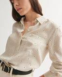 Diamond Geo Silk Shirt | Ivory