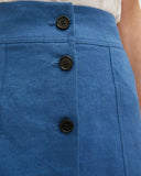 Linen Utility Skirt | Aegean Blue