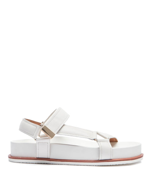 Ava Leather Footbed Sandal | White