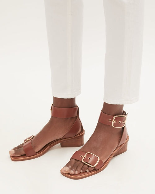 Oxley Leather Heeled Sandal | Tan