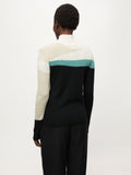 Merino Cashmere Intarsia Block jumper | Black