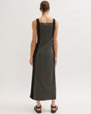 Satin Stripe Maxi Dress | Grey