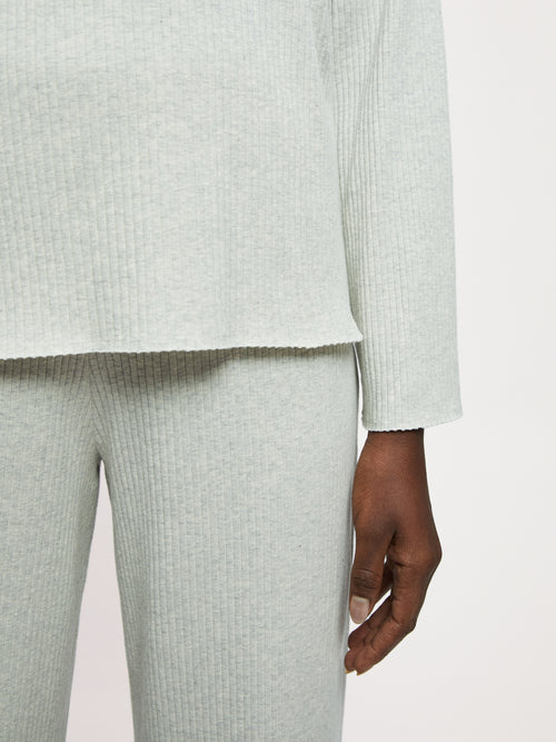 Organic Cotton Rib Sweatshirt | Light Grey
