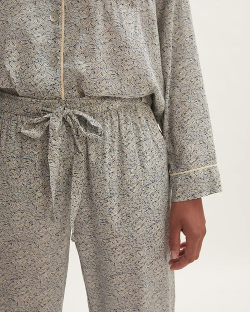 Linear Leaf Pyjama | Blue