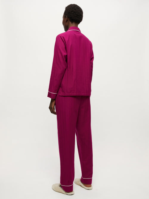 Cotton Herringbone Pyjamas | Pink