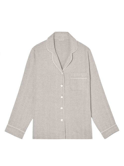 Herringbone Flannel Pyjamas | Grey