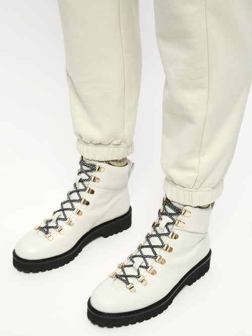 Burnham Leather Lace Up Boot | Cream