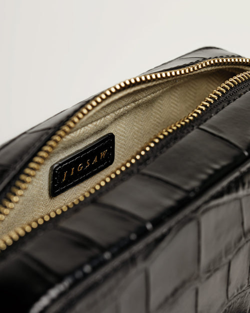 Farley Leather Crossbody Bag | Black