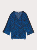 Klein Paisley Lace Blouse | Blue