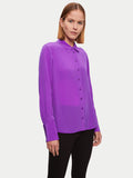 Deep Cuff Silk Long Sleeve Shirt | Purple