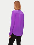 Deep Cuff Silk Long Sleeve Shirt | Purple