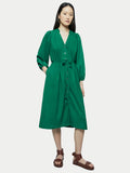 Shirred Jersey Shirt Dress | Green