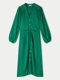 Shirred Jersey Shirt Dress | Green
