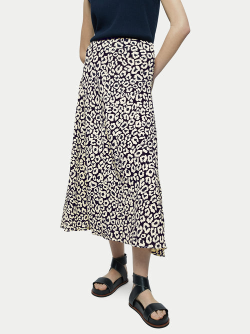 Leopard Midi Skirt | Monochrome – Jigsaw
