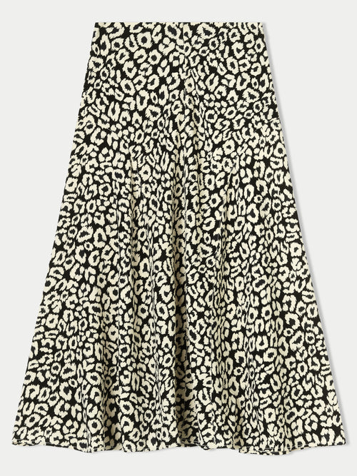 Leopard Midi Skirt | Monochrome