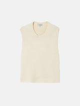Cotton Blend Crew Tank | Ivory