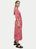 Sweetpea Jersey Tie Front Midi Dress | Pink