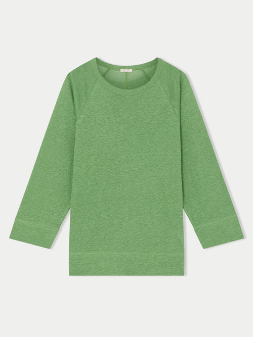 Linen Raglan Top | Green