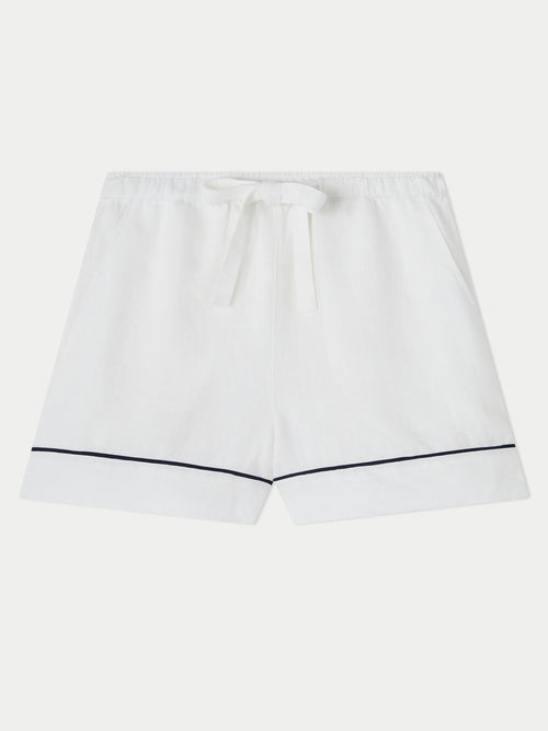 Linen Short Pyjama | White