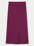 Satin Bias Midi Slip Skirt | Grape Purple