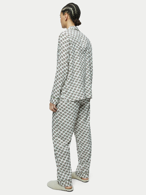 Abstract Posy Modal Pyjama | Cream