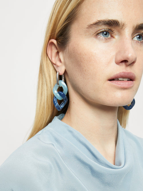 Resin Chain Earring | Blue