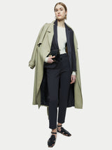 Paris Brook Satin Lapel Shortline Blazer | Navy