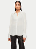 Cotton Cuff Silk Shirt | Ivory