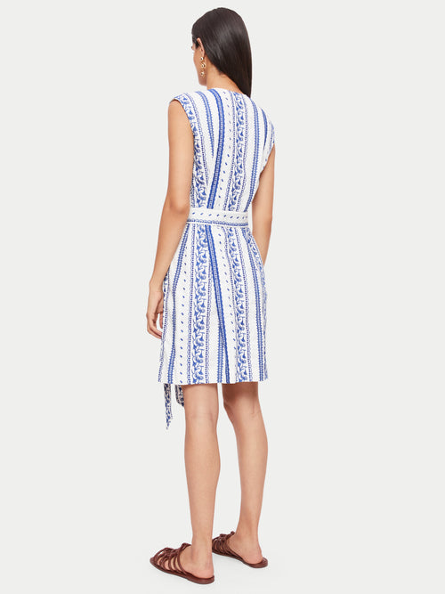 Embroidered Wrap Dress | Blue