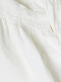 Linen Smocked T-shirt Dress | White