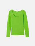Double Front Ballet Neck Top | Punch Green