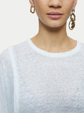 Linen Short Sleeve Top | White