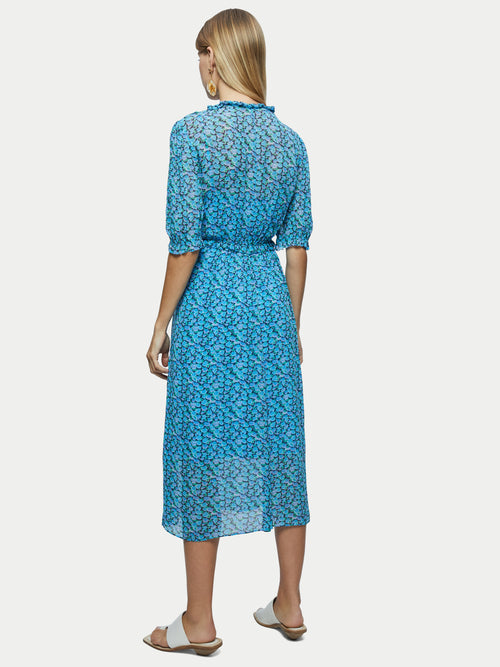 Hydrangea Crinkle Dress | Blue