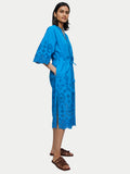 Broderie Beach Kaftan Dress | Blue